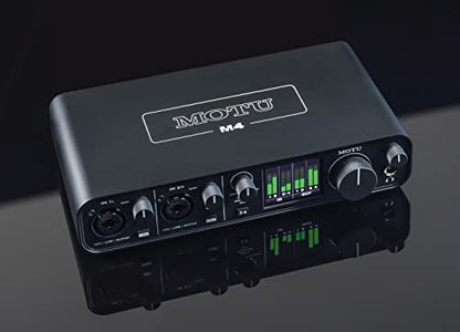 Motu M4 4x4 USB-C Audio Interface | Recording, mixing and podcasting with 4x4 USB-C connectivity, MIDI I/O and low latency monitoring