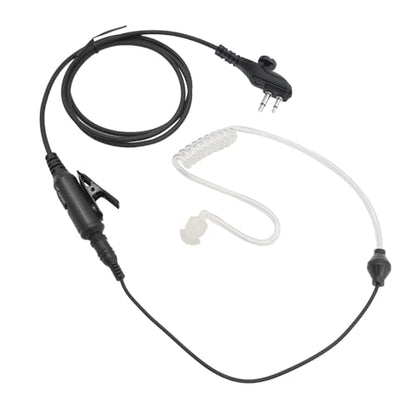 Clear Coil Tube Earbud Headset with PTT Mic 2-Pin Screw Earpiece Transparent Acoustic Surveillance Kit Compatible for Hytera PD502 PD562 BD502 TC-508 TC-580 Radios