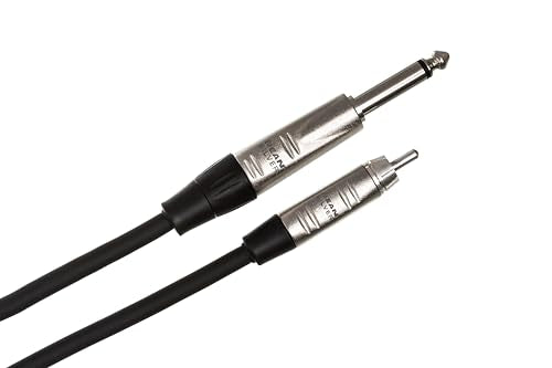 Hosa HPR-020 Pro Unbalanced Interconnect, REAN 1/4" TS to RCA, 20 Feet - size: 20 Feet, style: HPR-020