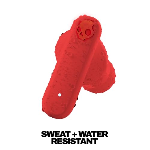 Skullcandy Smokin’ Buds Wireless Noise Isolating Earbuds - Flame | In-Ear Fit, Bluetooth, 20 Hours Battery, IPX4 Sweat and Water Resistant, Microphone for iPhone Android, Commuting, Studying - color: Flame