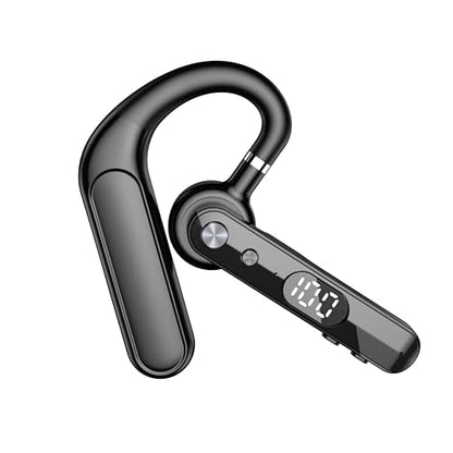 Single Bluetooth Phone Earpiece 48Hrs Earbud One Ear Piece Open Ear Bud Air Bone Conduction Earless Out of Ear Headphones Bluetooth Wireless Headset with Mute Microphone Earhook for Work