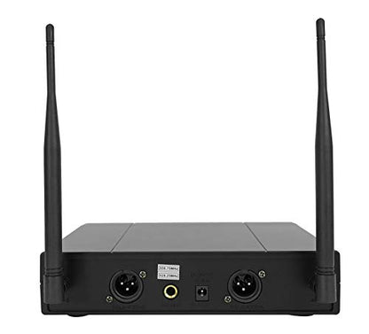 Rockville RWM72U Dual UHF Wireless Handheld Microphone System, LCD Display