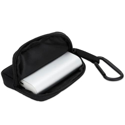 E-Tree Mini Pouch Bag, Zippered Organizer, Carabiner Clip, 2.9"x4.1" | 900D Oxford, 2.9"x4.1",Small Zippered Case for AirPods USB Cables MagSafe Cards Keys, Carabiner Clip,Coin Purse,Unisex Black