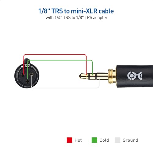 Cable Matters Braided 3.5mm to Mini XLR Headphone Cable, 4ft | Compatible with Beyerdynamic DT 1770/1990 Pro, AKG K240/K371/Q701