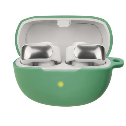 Silicone case for The New Bose Ultra Open Earbuds 2024, Shockproof case for Bose Ultra Open Earbuds 2024 with Carabiner and Wrist Strap. (Green) - color: Green