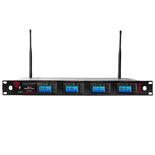 Nady 4W-1KU-HT-NEUS Quad True Diversity 1000-Channel Professional UHF Wireless System with 4 Handheld Microphones – Autoscan – Automatic Transmitter Pairing – All Metal Construction - size: Quad Transmitter, style: Handheld Microphone System