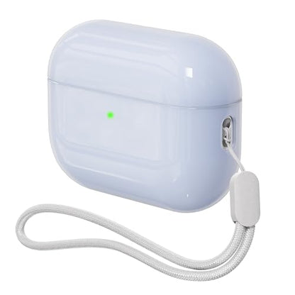 Case for AirPods Pro 3 Never-Sretch-Out DamonLight Shock-Proof Protective Semi Hard Silicone Case Compatible with Apple Airpods Pro 3rd Generation (Ice Blue) - color: Pale Blue