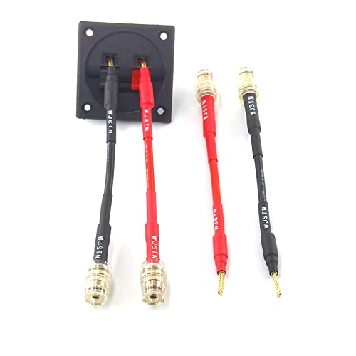 WJSTN Flex Pin Banana Plugs to 4mm Female Banana Jack Speaker Audio Adapter for Spring Loaded Terminals Amplifier Speaker Sound Systems 4Pack
