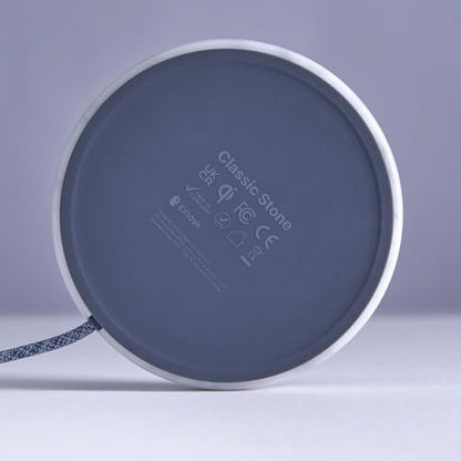Einova Classic Stone – Marble Wireless Charging Pad Designed in Italy, Integrated 6 ft USB-C Cable, Smartphones, Wireless Earbuds, Smartwatches – White Carrara Marble - color: White Carrara marble – Classic Stone