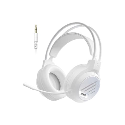 Over-Ear Wired Headphones with Microphone, 3.5mm Plug in Headphones, Noise Isolating & Stereo, Lightweight Portable Headsets for Smartphone, Tablet, Computer, Mp3/4, White - color: White