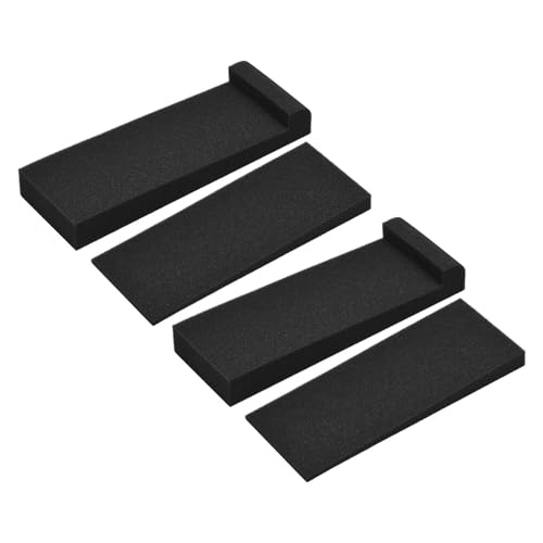 LiebeWH Acoustic Isolation Foam Shockproof High Density Speaker Pads, Black Sloped Monitor Pads for Stable Sound Output, 27x10cm for Home and Professional Studios (27 X 10cm) - size: 27 X 10cm
