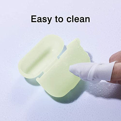 Lerobo for AirPod Pro Case, Silicone Cover with Keychain, Nightglow Green | Glow-in-the-Dark, Scratch & Dust Resistant, Wireless Charging, Compatible with Apple AirPods Pro 2/1 Case Cover for Women Men - color: Nightglow Green