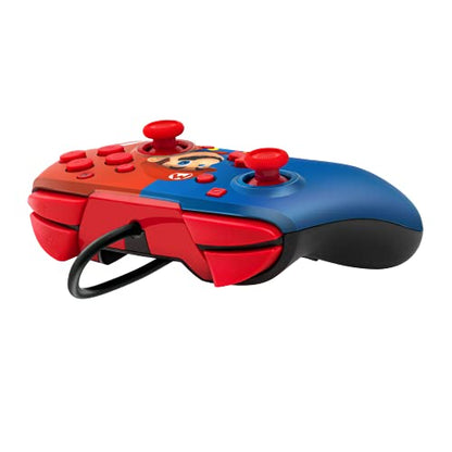 PDP REMATCH Enhanced Wired Power Nintendo Switch Pro Controller, Officially Licensed Switch Lite/OLED Compatible Gamepad, Customizable Programmable Buttons, Super Mario Power Pose (Red & Blue) - color: Red & Blue Mario