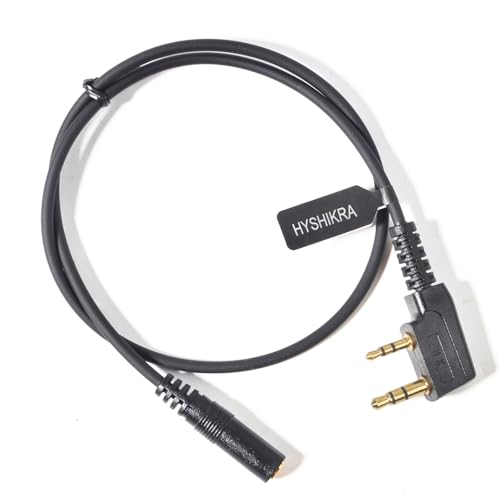 Universal Ham Radio Earpiece Adapter Cable, 2 Pin K Type to 3.5mm Female Headset Line Compatible with BaoFeng UV-5R BF-F8HP AR-152 UV-5R MINI DM-32 Kenwood Retevis Quansheng Walkie-Talkie