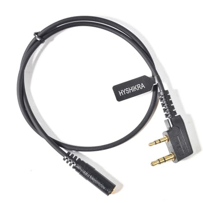 Universal Ham Radio Earpiece Adapter Cable, 2 Pin K Type to 3.5mm Female Headset Line Compatible with BaoFeng UV-5R BF-F8HP AR-152 UV-5R MINI DM-32 Kenwood Retevis Quansheng Walkie-Talkie