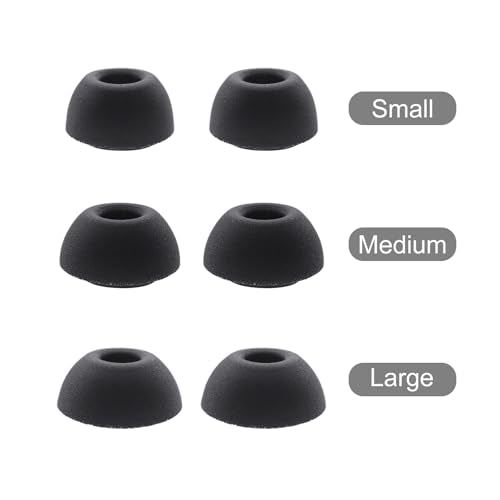 Klowcok Ear Tips for AirPods Pro 3 (3rd Gen 2025), Foam Earbuds Tips, S/M/L | Replacement Eartips, Fit in The Charging Case, 3 Pairs, Black - size: Assorted-S/M/L