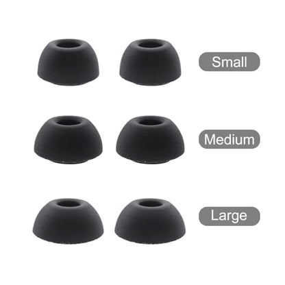 Klowcok Ear Tips for AirPods Pro 3 (3rd Gen 2025), Foam Earbuds Tips, S/M/L | Replacement Eartips, Fit in The Charging Case, 3 Pairs, Black - size: Assorted-S/M/L