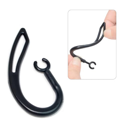 Replacement Ear Hooks for Walkie Talkie Bluetooth Headset (6Pack) - color: Black