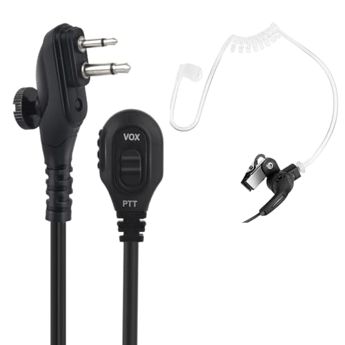 Undercover Earpiece with Microphone Radio-eam12 Ptt Mic VOX Acousitc Ear Piece Walkie Talkie Headset for Hyt Hytera 2 Pin BD402i BD502i BD612i BD 500 510 550 610(Replace for EAM12)