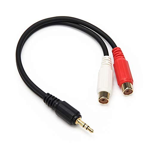 AHIER 3.5mm Male to RCA 2 Female Adapter Audio, Gold 1/8 Stereo Mini Jack | 20cm, Adapter