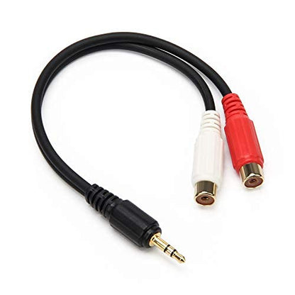 AHIER 3.5mm Male to RCA 2 Female Adapter Audio, Gold 1/8 Stereo Mini Jack | 20cm, Adapter