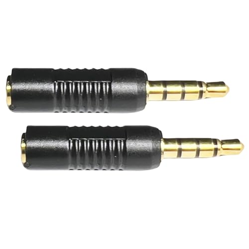 CESS 3.5mm TRRS Male to 2.5mm Female Headset Adapter, 2 Pack