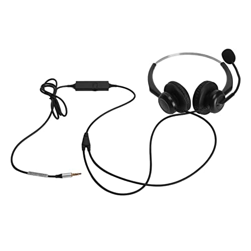 Professional Wired Business Headset Office Headset Telephone with Noise Canceling Microphone Clear Calls Hearing Adjustable Headband for Call Center Business Work (Single 3.5mm Interface) - size: Single 3.5mm Interface