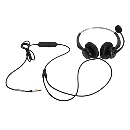 Professional Wired Business Headset Office Headset Telephone with Noise Canceling Microphone Clear Calls Hearing Adjustable Headband for Call Center Business Work (Single 3.5mm Interface) - size: Single 3.5mm Interface