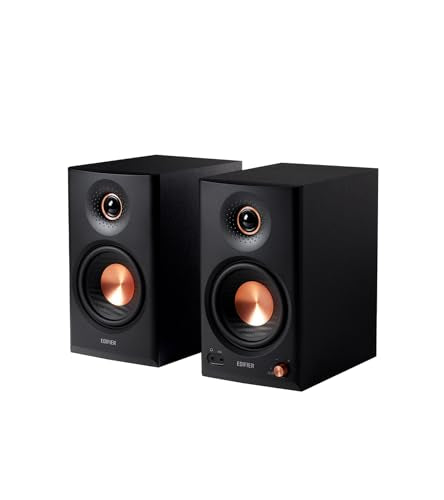 Edifier MR4.5 Bi-Amped Studio Monitor, 80W RMS Bookshelf Speakers - Black | 4.5" Woofer 1" Silk Tweeter Hi-Res Audio Bluetooth 6.0 LDAC XLR/TRS/RCA/AUX Input Music Production Video Editing Home Audio - color: Black