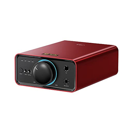 FiiO K7 Full Balanced HiFi DAC Headphone Amplifier AK4493S*2, XMOS XU208 PCM384kHz DSD256,USB/Optical/Coaxial/RCA Inputs, 6.35mm/4.4mm Output - color: Red