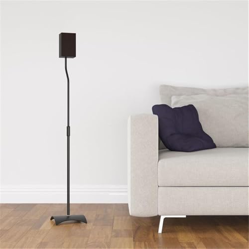 AVF Speaker Floor Stands for Speakers up to 11 lbs, Adjustable Height 31.75-42.2 Inch, Steel Speaker Stand Pair with Weighted Base, Black, EAK80B-A - style: Black w Metal Base