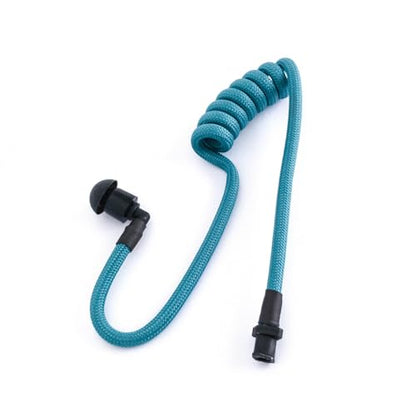 Fabric-Coated Acoustic Tube Ear Piece - Tubeez Walkie Talkie Earpiece with Black Ear Plugs - Moisture-Blocking Threaded Tube Fits with Any Motorola Radio Earpiece, Totally Teal - color: Totally Teal