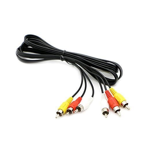 3 RCA Cable Audio Video Composite Male to Male DVD Cable (6 Feet) for Television - size: 6 Feet