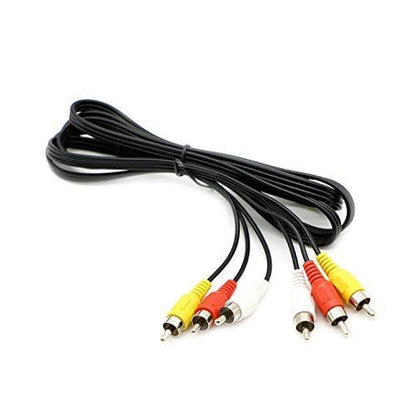 3 RCA Cable Audio Video Composite Male to Male DVD Cable (6 Feet) for Television - size: 6 Feet