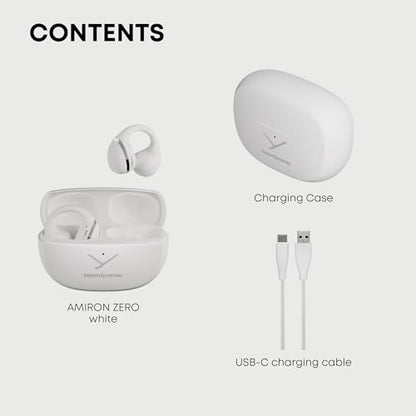 beyerdynamic Amiron Zero Ultra Open Ear Headphones, White | Comfortable, Clip-On Earbuds, Wireless Bluetooth Over Ear Earbuds w Mic, Running, Workout, Sport - color: White