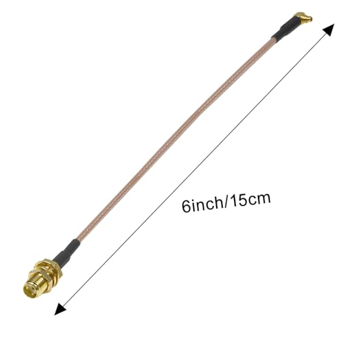 2PCS MMCX SMA Pigtail Antenna Cable, Right Angle MMCX Male to SMA Female Coaxial Cable, RG316 Low Loss 6Inch(15cm) 90 Degree MMC X to SMA Extension Jumper for CB Radios,FPV Drone,Router