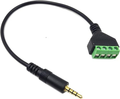 Poyiccot 3.5mm Speaker Wire Adapter, 3.5mm (1/8") 4 Pole Stereo TRRS Male Jack to AV 4 Screw Terminal Block Balun Connectors Cable 30cm (1/8inch/ 4pin) - color: 3.5mm to 4 pin screw terminal