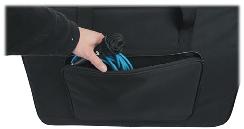 Rockville SB12 V2 Rolling Travel Bag for 12" DJ PA Speakers and Stands | Wheels and Retractable Handle, Stand Pocket, Semi-Rigid Foam Protection, Dual Lockable YKK Zippers, Water-Resistant - size: 12"