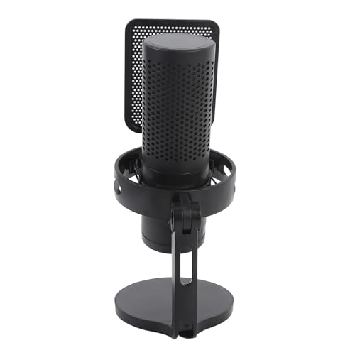 Jiawu USB Microphone, Quick Mute Noise Cancellation RGB Lights Gaming Microphone, Podcast with Popfilter Shock Mount for Gaming Streaming Podcasts