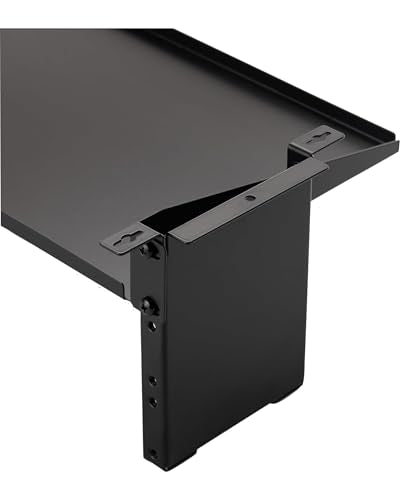 On-Stage WSA7520 Two-Space Rack Mount (Under-Furniture 2U Rack Bracket with Optional Shelf, Securely Holds Rackmount Components, WS7500 Workstation Accessory, Steel Construction, Black)
