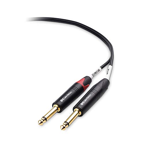 Cable Matters 6.35mm TRS to Dual TS Insert Cable, 10ft | 1/4 TRS to 2 TS Cable, Balanced/Unbalanced Insert Cable, Oxygen-Free Copper, Braided Jacket - size: 10 ft