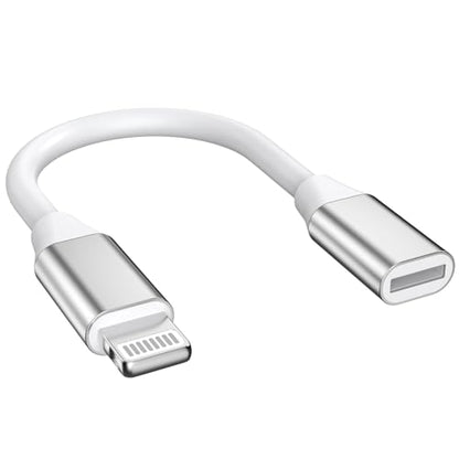 9cm Lightning Male to Lightning Female Charger Adapter,iPhone Extension Charging Adapter Cable Cord Connector Converter Dongle Compatible with iPhone 14 13 12 11 XS XR X 8 7 6 Not USBC | 9CM iPhone Charger Extension Cable Cord Connector Converter Dongle C