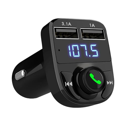 LIHAN Bluetooth Car Adapter 5.3, FM Transmitter, Dual USB Charger