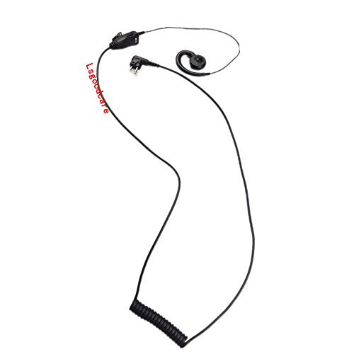 Lsgoodcare 2 Pin Swivel Earpiece Earhanger Earhook Headset with 180 Degree Swivel Earphone (PTT and Mic) Compatible for Motorola CLS1410 CP200 CP88 CP100 CP040 Walkie Talkie 2 Way Radio, (2pcs)