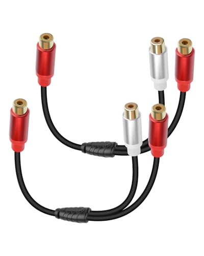 GELRHONR 2Pack RCA Splitter, 1 Female to 2 Female RCA Y Splitter Adapter Cable for Subwoofers, Home theaters, Speakers, HDTVs and More 30cm (F to 2 F Black) - color: Female to 2 Female Black