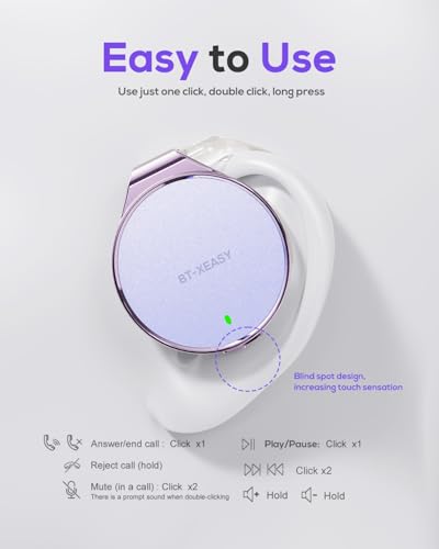 Wireless Earbuds with Ear Hooks, 52Hrs Playtime, Open Ear Earbuds