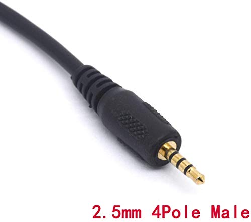 2.5mm Male to 3.5mm Female Cable Headphone Audio Converter | 4 Poles Stereo Adapter(20cm)