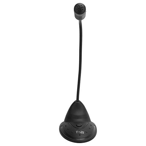 Dioche Adjustable Desktop Microphone with 3.5mm Plug for Clear Flexible Gooseneck Computer Mic for Gaming Streaming and Online Calls Compact Condenser Microphone for PC and Laptop Use