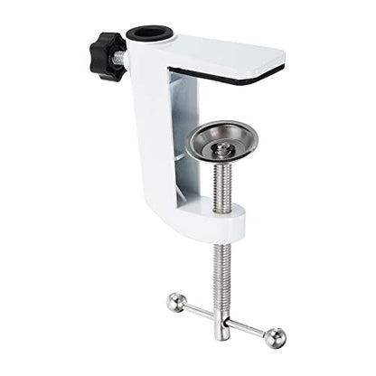 Generic 0.47" Hole Dia. Desk Clamp, Universal Bracket Adjustable C-Clamp Base for Microphone Mic Arm Table Lamp Mount Holder, White
