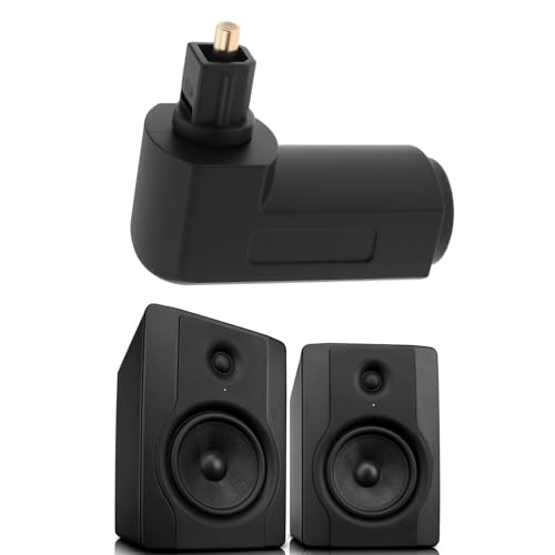 2pcs TosLink Optical Audio Adapter Angled 90 Degree Optical Male to Female Connector for TVs AV Receivers Home Theater Systems